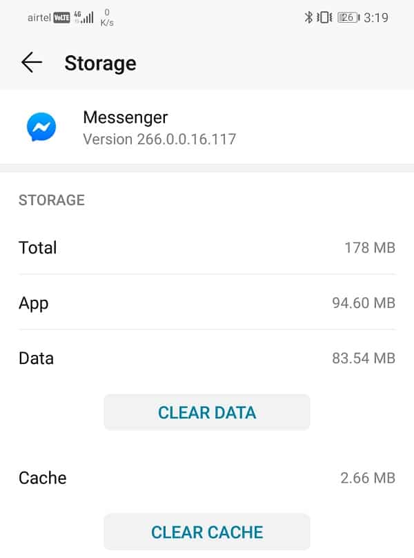 Sono disponibili due opzioni per cancellare i dati e svuotare la cache.  |  Come uscire da Facebook Messenger