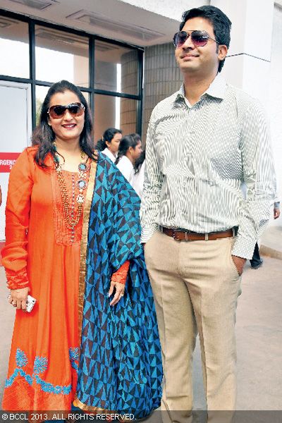 Ajita and Vishal during a fashion event, organised by a hospital on World Cancer Day, in Hyderabad.