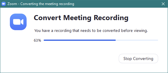 Zoom: conversión de la grabación de la reunión