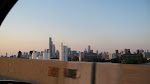 A final view of the Chicago skyline while driving back to Rosemont