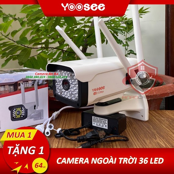 Camera Yoosee Ngoài Trời Thân Xoay 36 Led Full Hd 1080P Kèm Thẻ Nhớ 32Gb