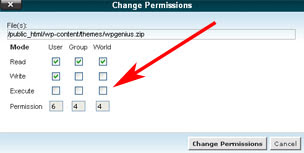 2 Mengubah Setting File Permissions CHMOD Melalui Cpanel dan FTP