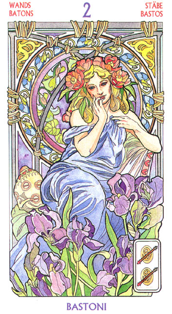 Art Nouveau Tarot Antonella Castelli (Таро Галерея). Галерея и описание карт Bastoni%252002