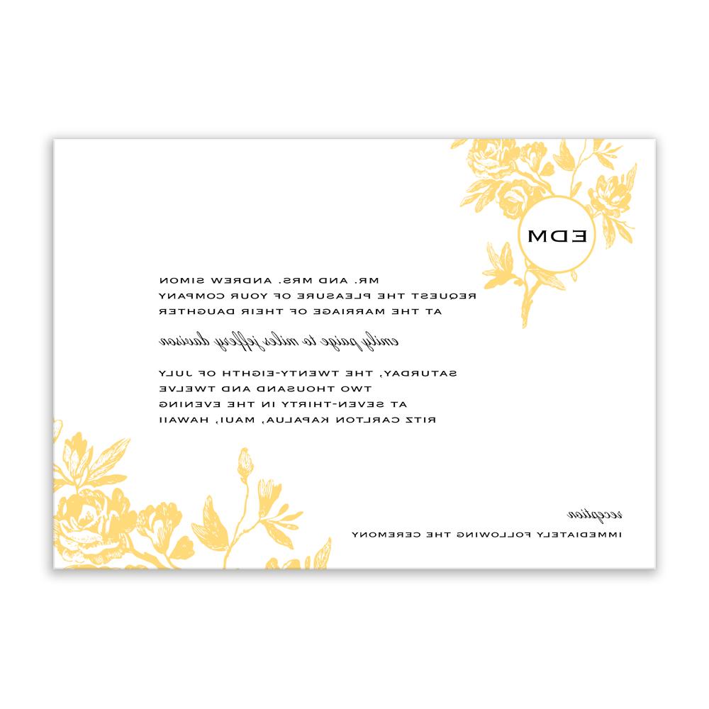 Golden Blooms eInvite Wedding Wedding Invitations Floral Accents