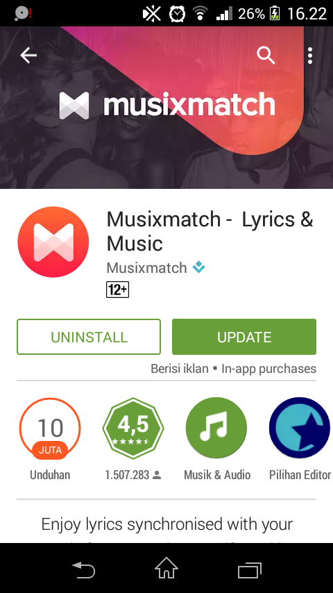 are musixmatch lyrics different in the app