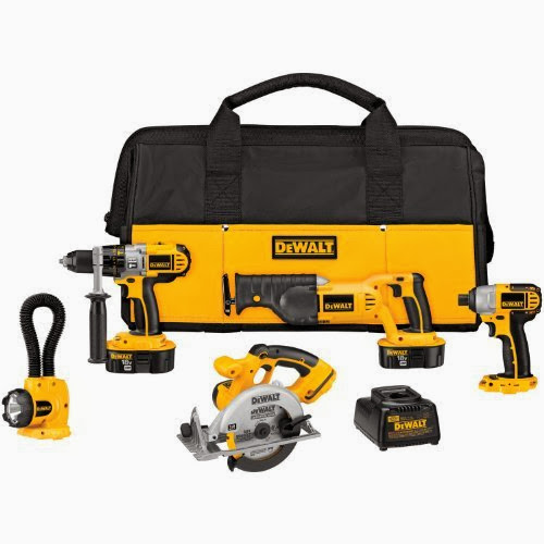 DEWALT DCK555X 18-Volt XRP 5 Tool Combo Kit - Hammer/Recip/Circ. Saw/Impact/Light