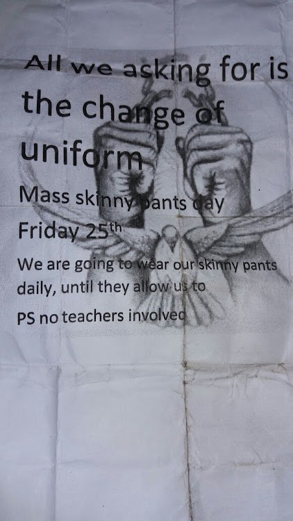 The flyer which pupils distributed at the school.