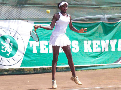 Angela Okutoyi during seperate matches of 10th Kenya international junior championship happening at Nairobi club on February 7,2019 / oliver morgan