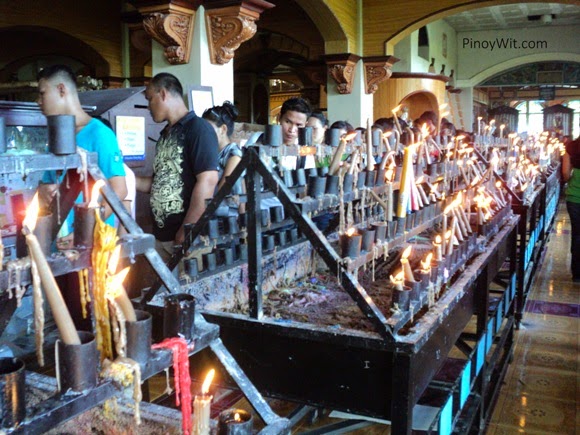 Colored candles at the Simala Shrine