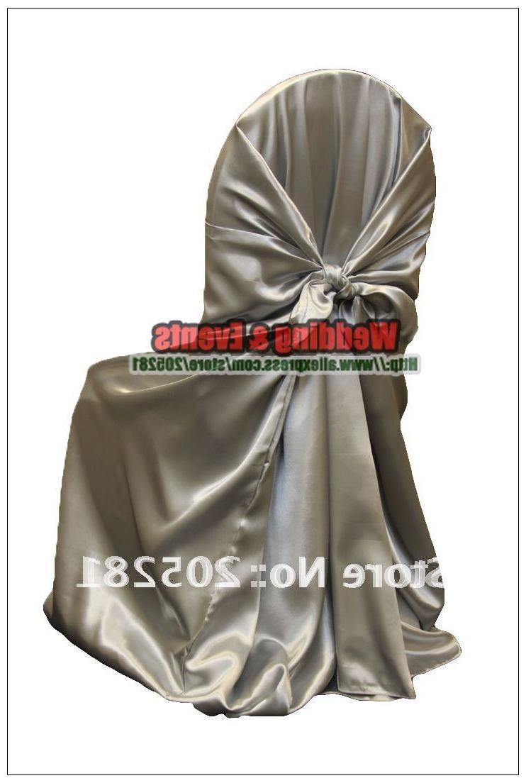 Silver satin universal chair cover for wedding,Banquet,Events