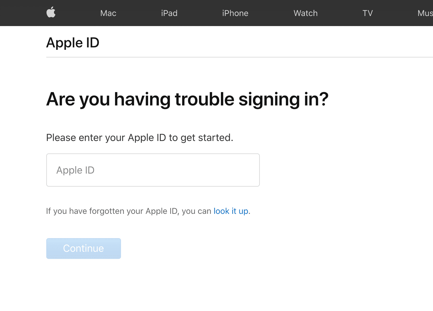 Inicie sesión con su ID de Apple y contraseña.  Cómo acceder a la cuenta de Apple