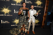 Jill Levenberg and Jarrid Geduld won awards for the ‘Ellen, Die Ellen Pakkies Storie’ during the 13th annual South African Film and Television Awards (SAFTAs) at the Sun City Superbowl on March 02, 2019 in Rustenburg, South Africa. 