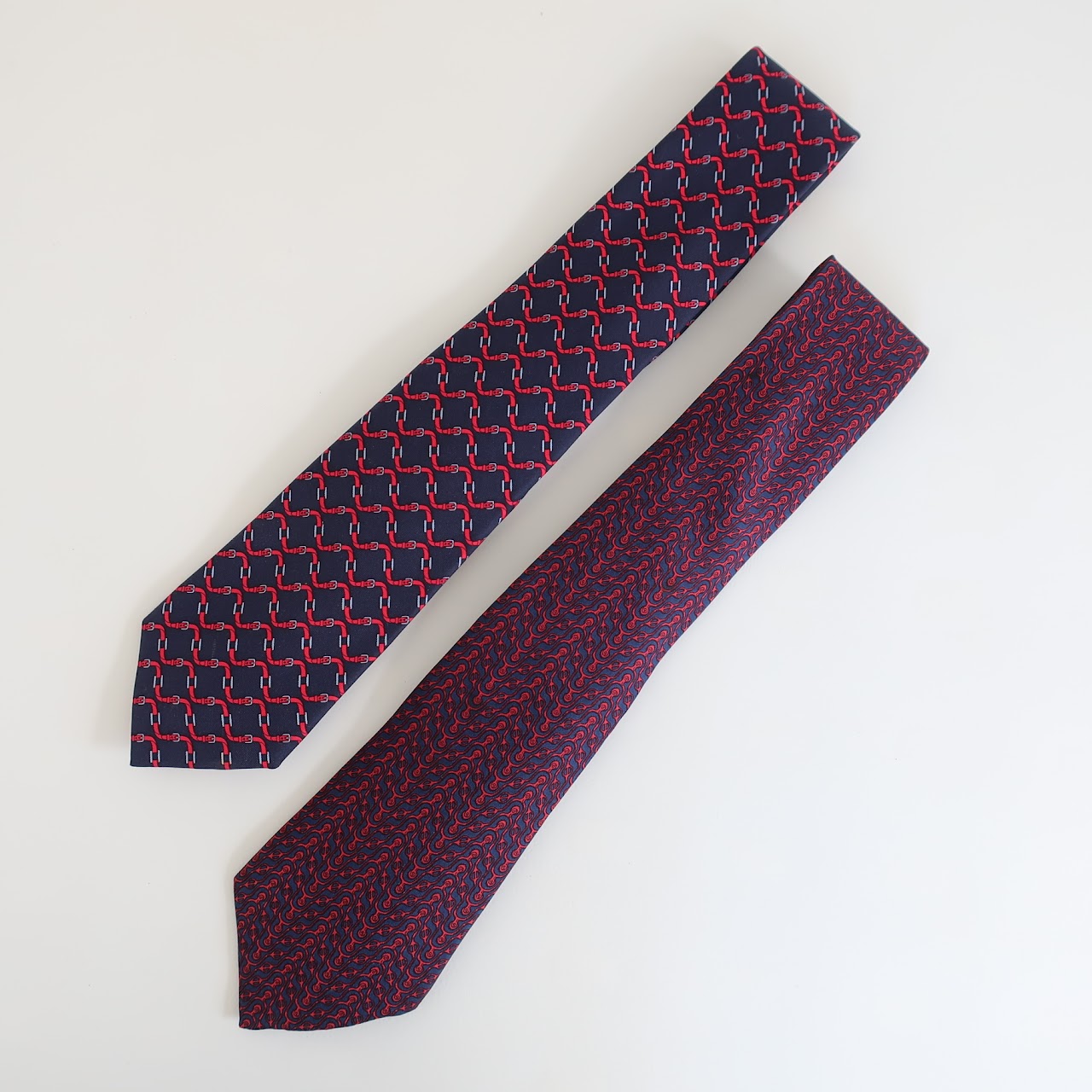 Hermès Equestrian Tie Pair