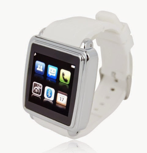  Generic Smartwatch Smart Bluetooth Watch Sync Anti-lost for Iphone Mobile Phone Smartphone White