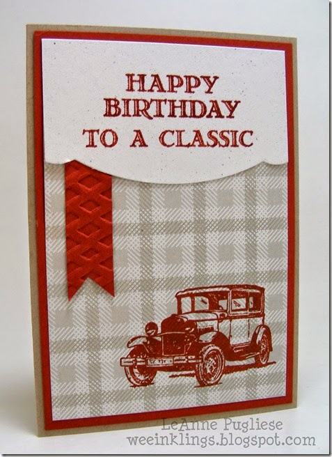 LeAnne Pugliese WeeInklings Guy Greetings Classic Car Birthday Stampin Up 2