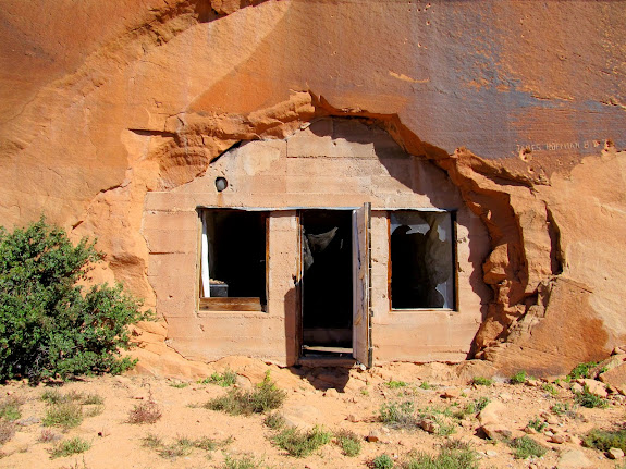 Dwelling blasted into the cliffs in Hatch Wash