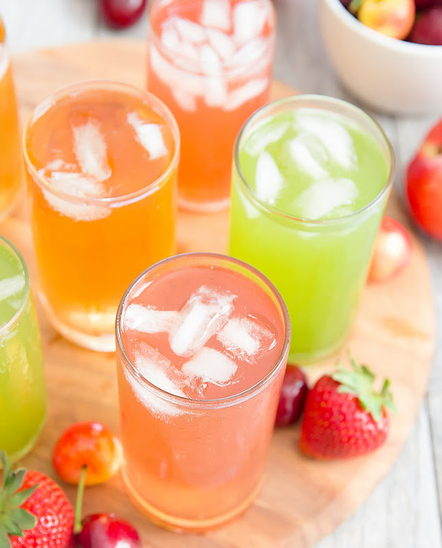 overhead photo of glasses of Sparkling Iced Tea