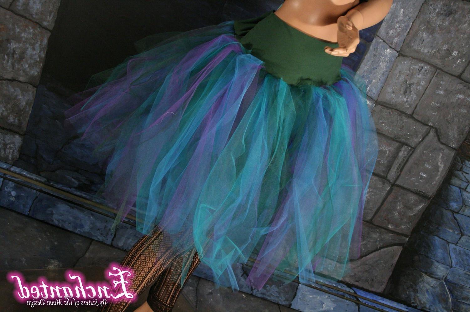 skirt teal purple green