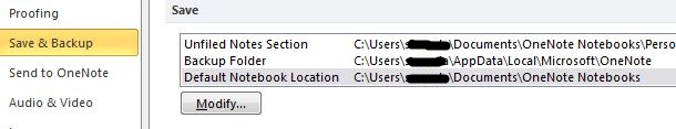 Changing onenote files location