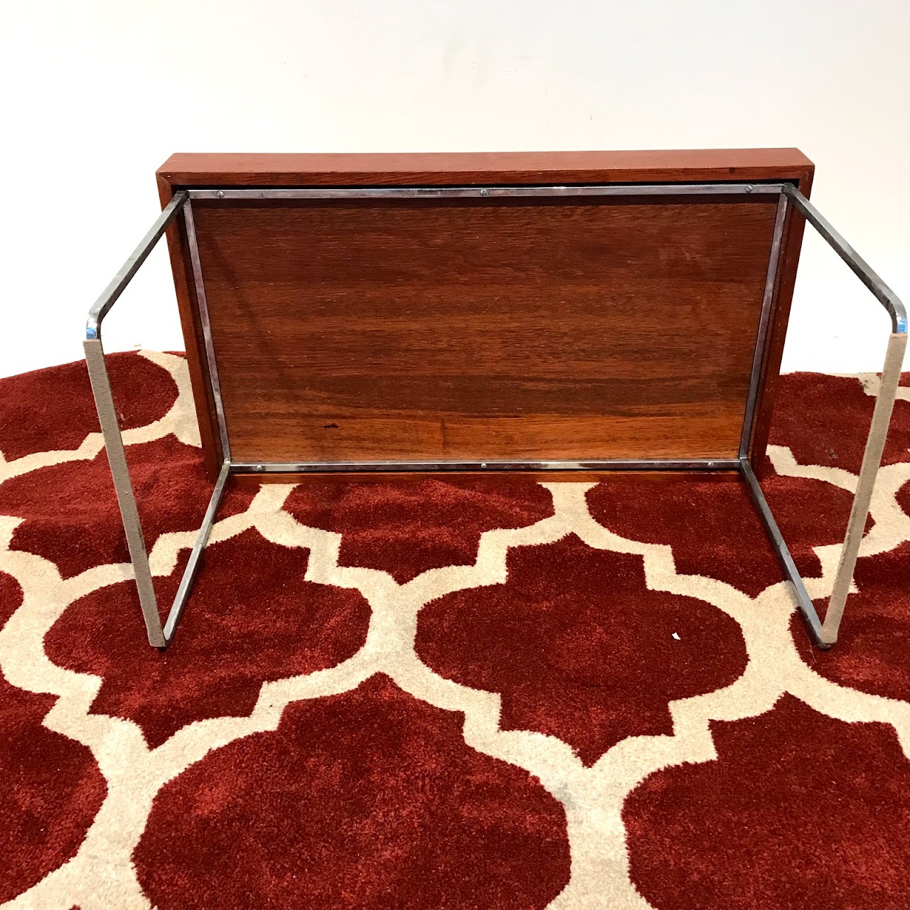 Mahogany and Chrome Tray Table