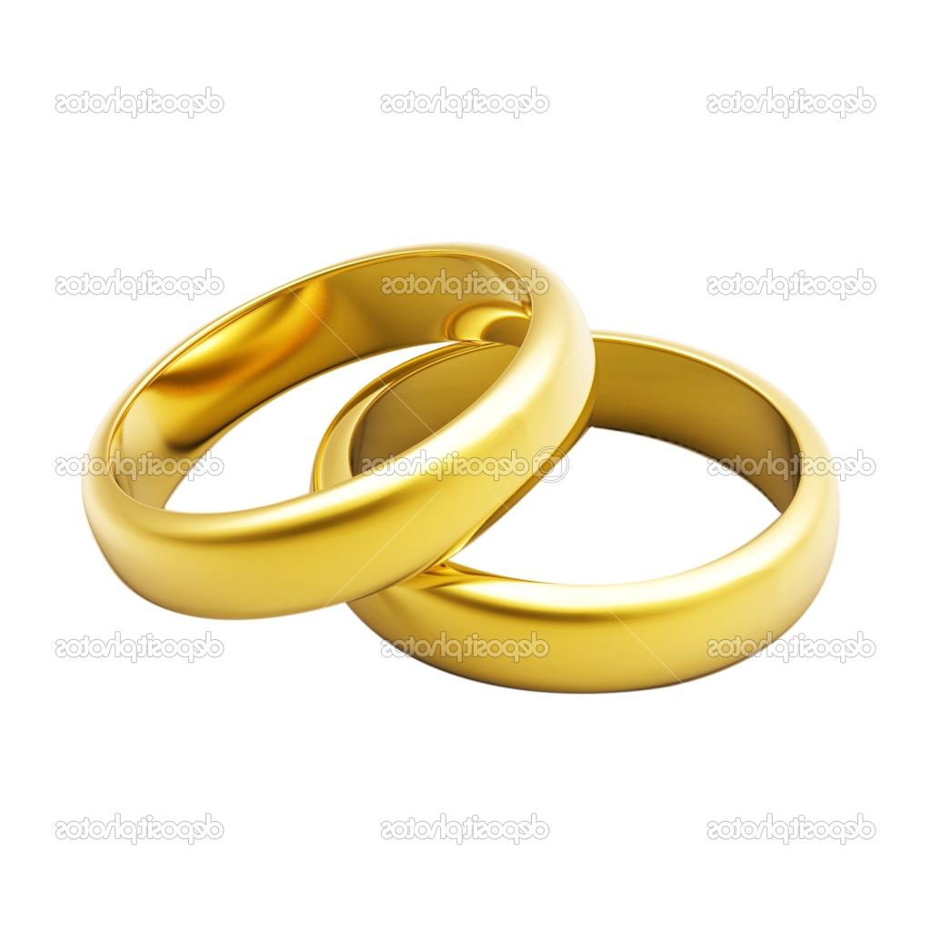 3d gold wedding ring isolated