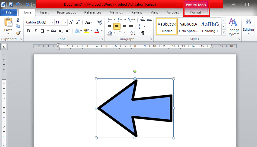 Znajdź zakładkę „Format” na pasku narzędzi u góry