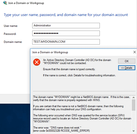 Исправить ошибку «Не удалось связаться с контроллером домена Active Directory»