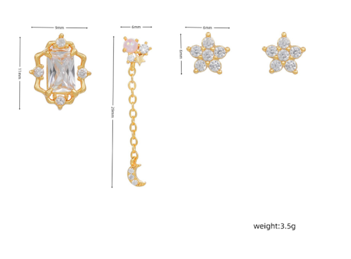 Title 1, Womens Earring Set featuring Moon Earrings, Go...