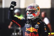 Max Verstappen celebrates in parc ferme after winning the F1 Grand Prix of USA at Circuit of The Americas on October 24, 2021 in Austin, Texas.