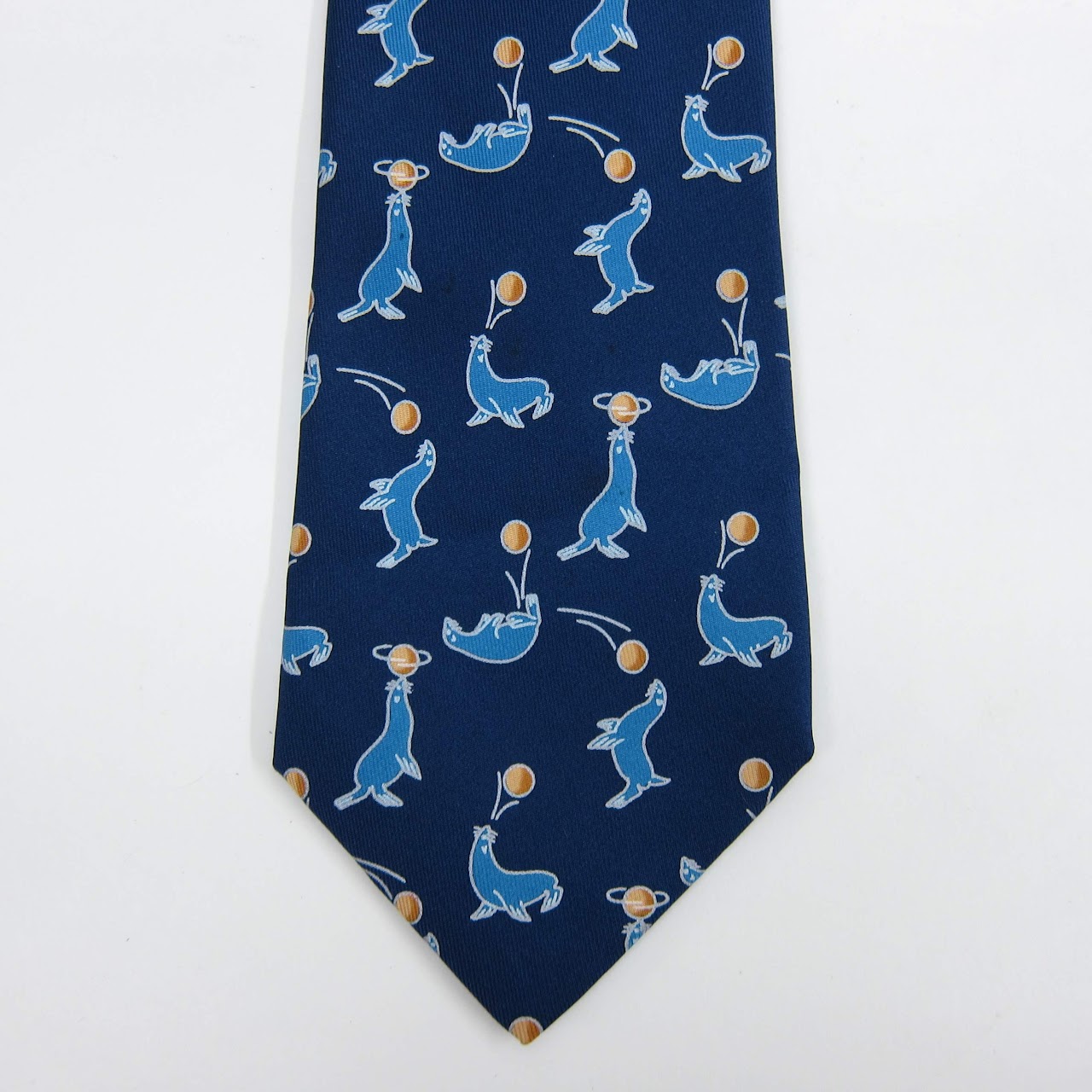 Hermès  Seal & Lily Pad Tie Pair