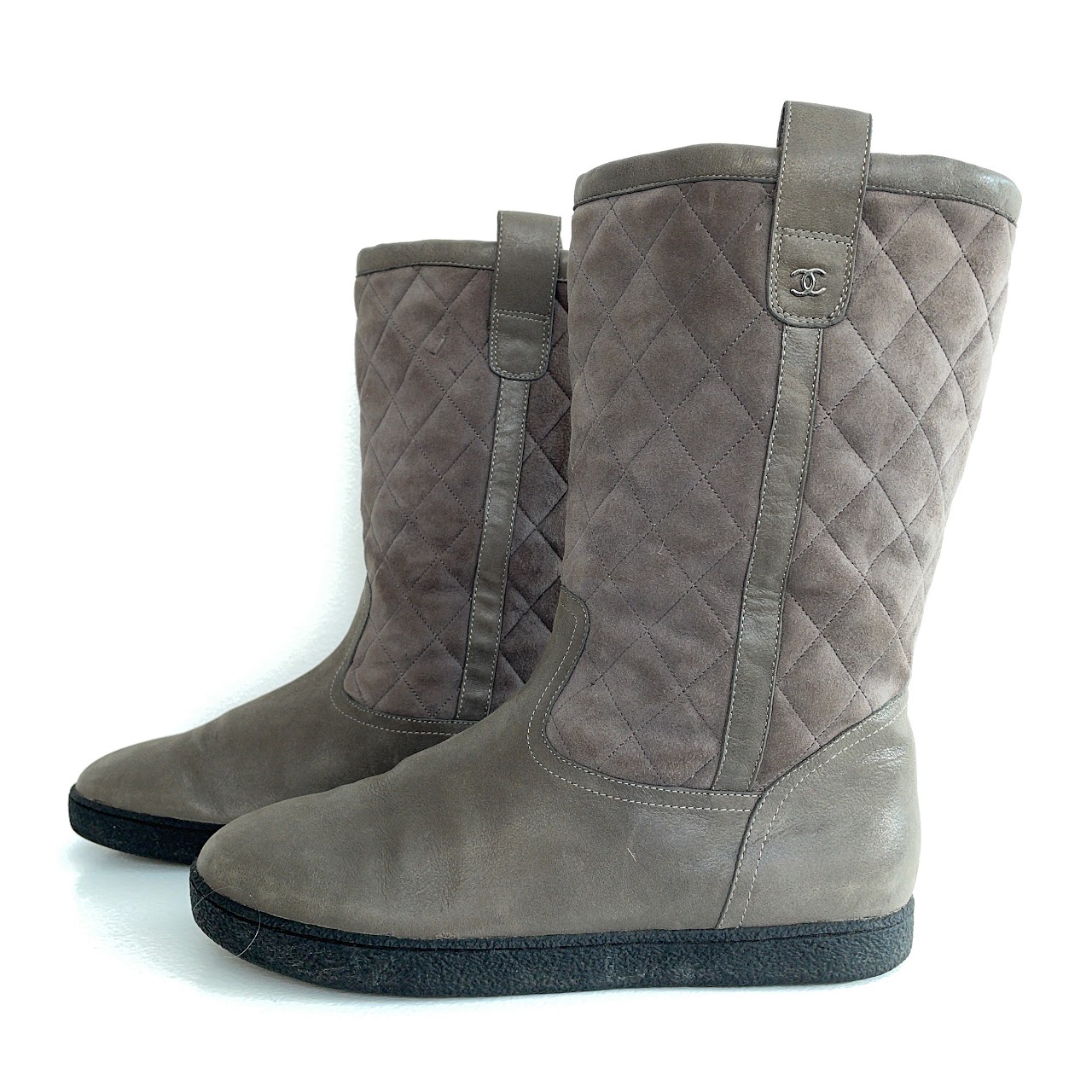 Chanel Quilted Shearling Boots