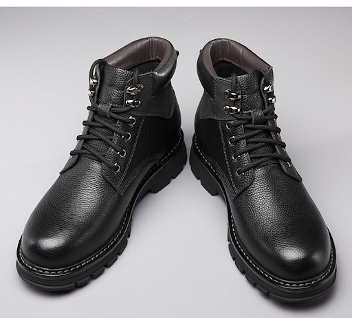 Title 6, Winter Leather Martin Boots Mens Shoes High To...