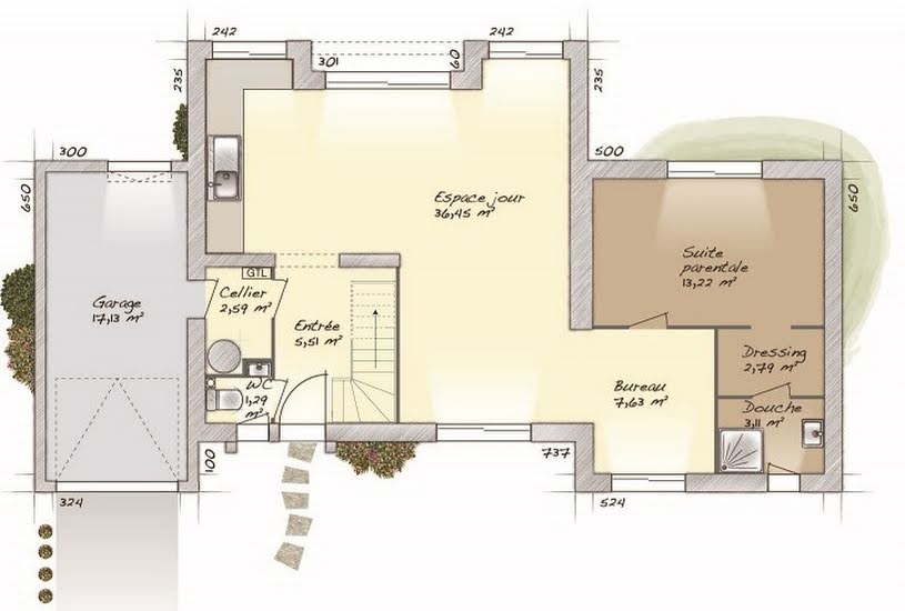  Vente Terrain + Maison - Terrain : 250m² - Maison : 117m² à Gretz-Armainvilliers (77220) 