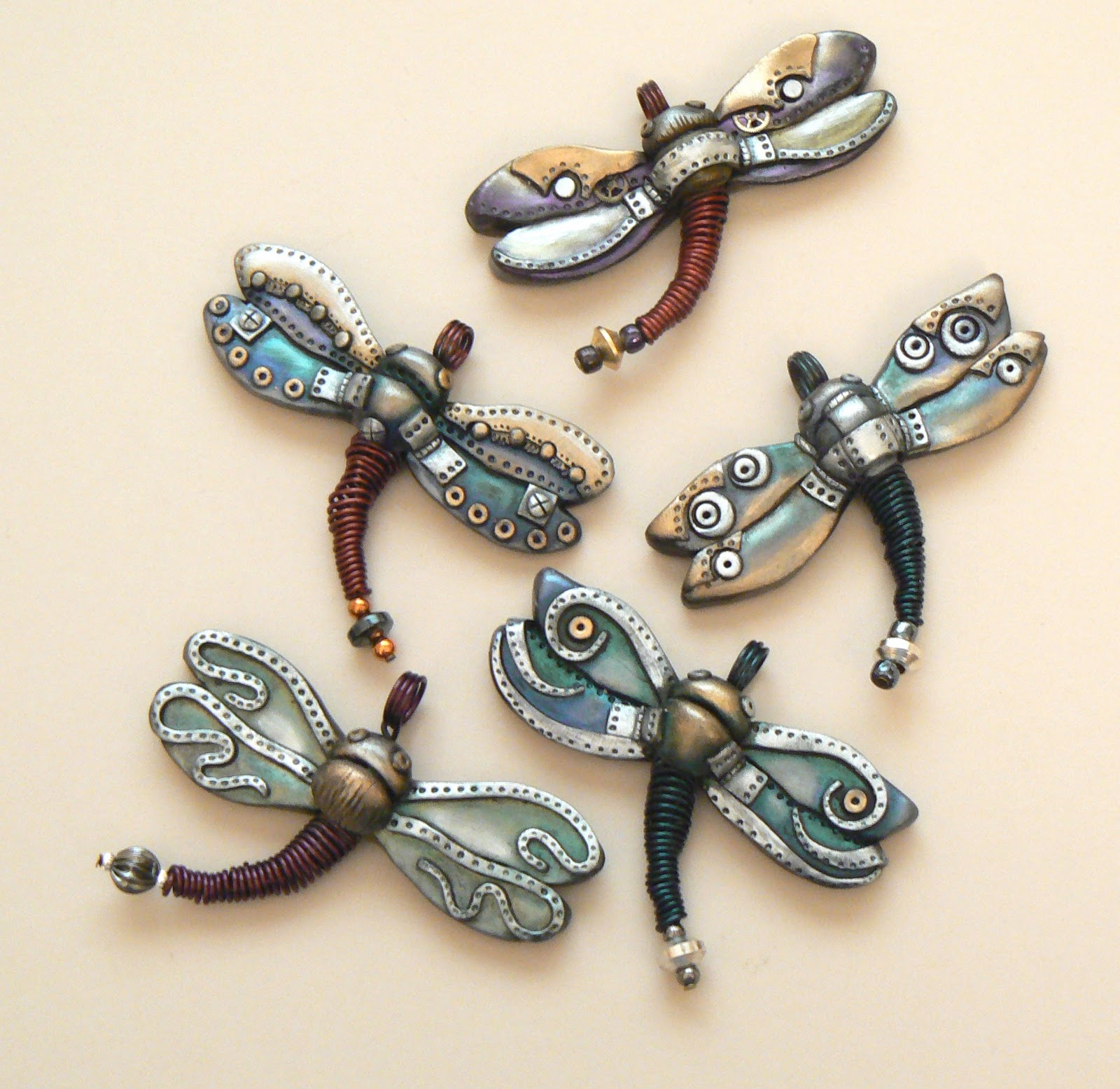 Desert Rubble's First polymer clay blog Steampunk Dragonflies!!