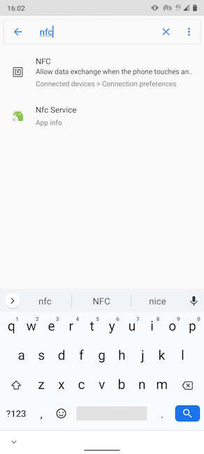 Buscar NFC en Configuración