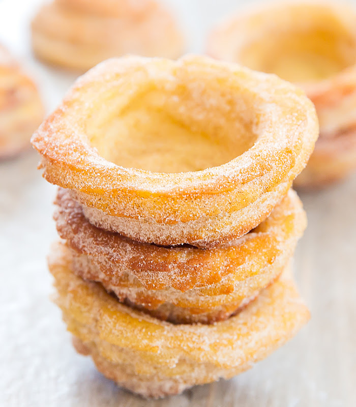 close-up photo of a stack of churro bowls