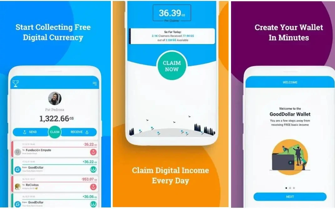 GoodDollar app screenshots