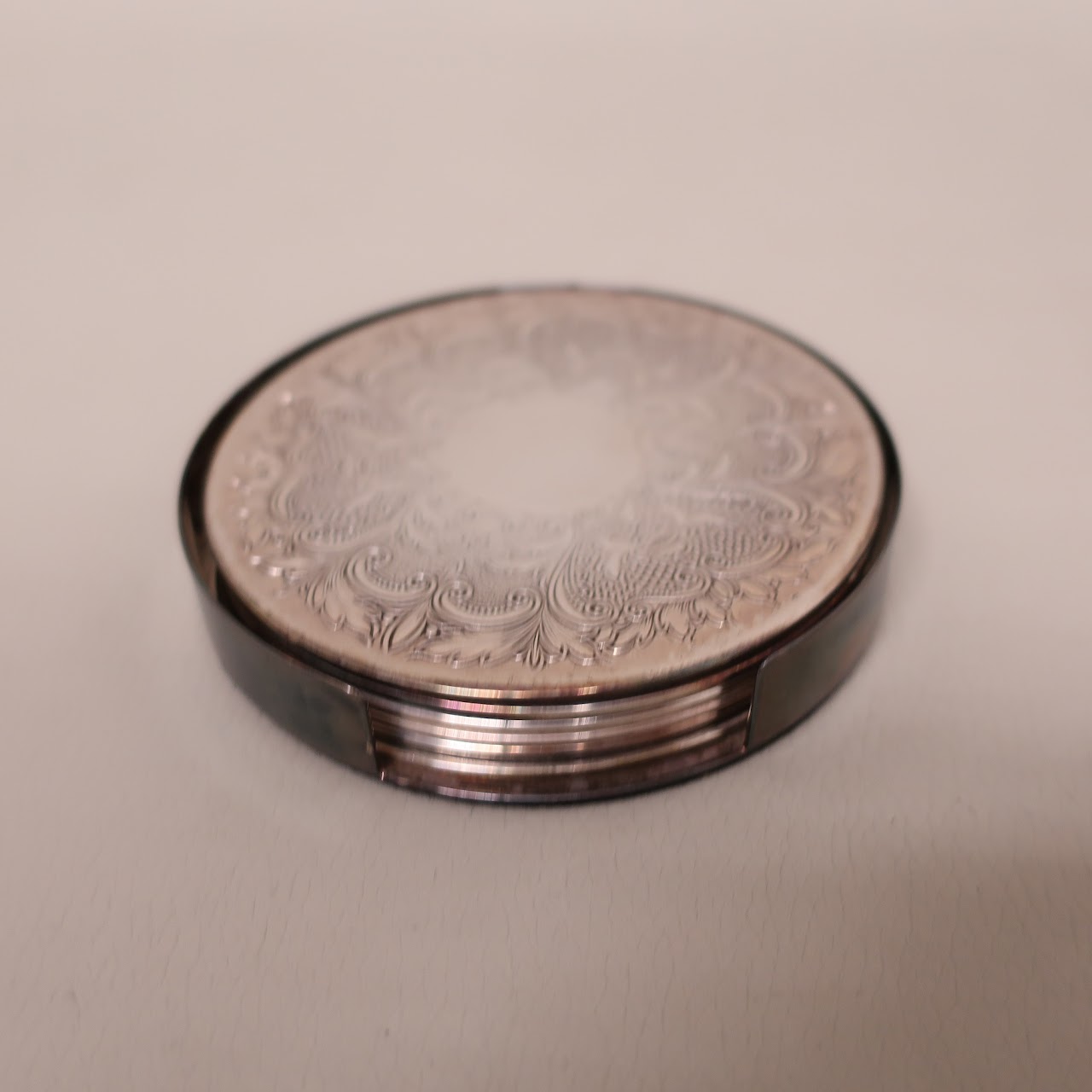 Pressed Silverplate Coaster Set