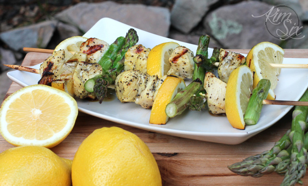 Grilled lemon chicken skewers