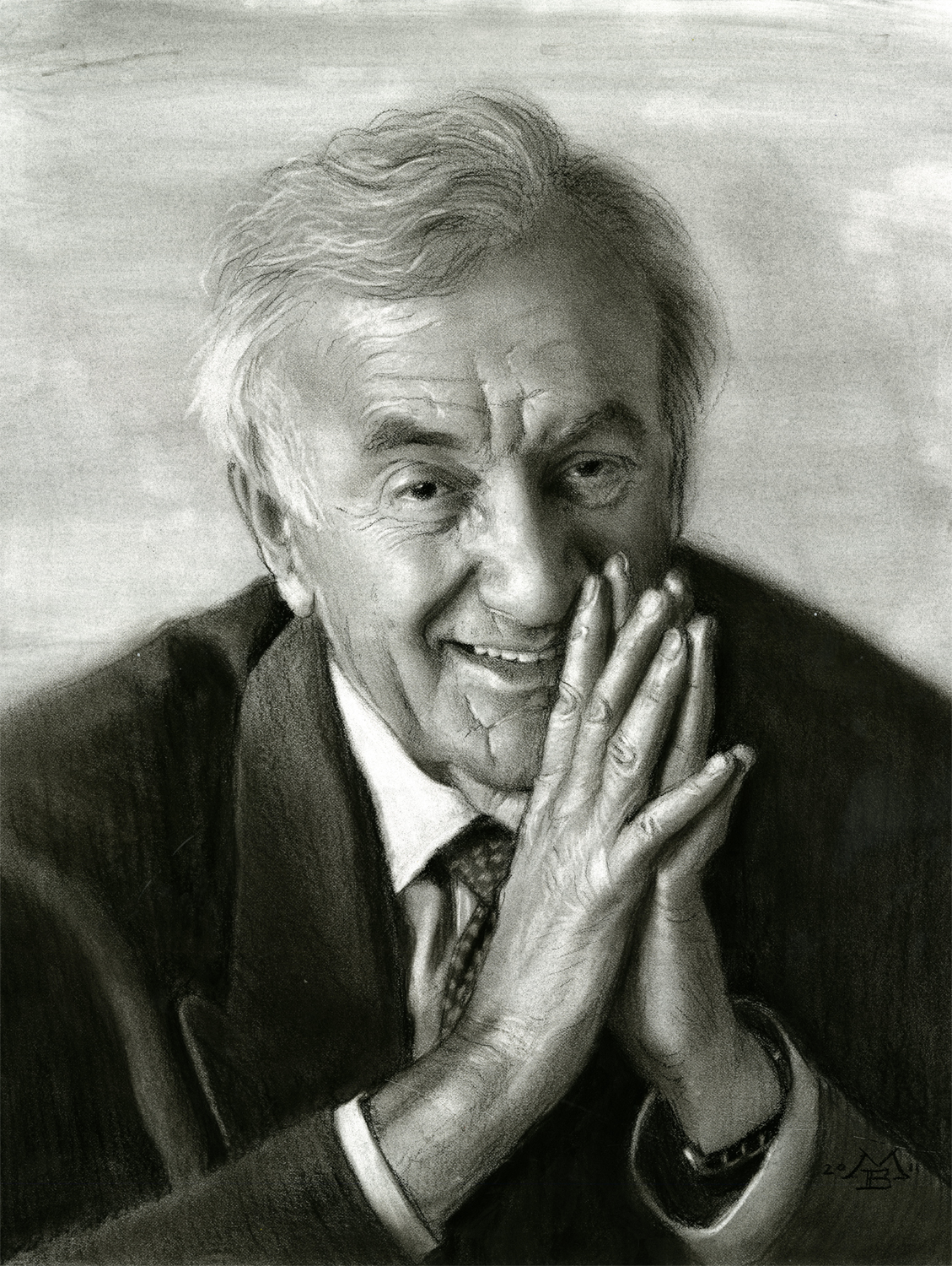 This is a portrait for one of the greatest humans to ever live, Elie Wiesel. 