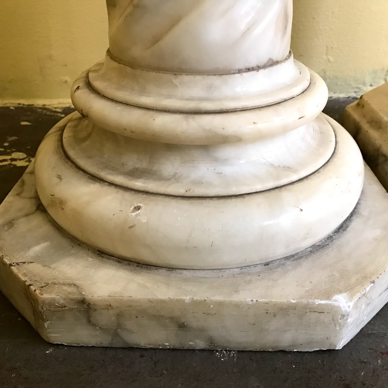 Pair of Marble Floor Candlesticks