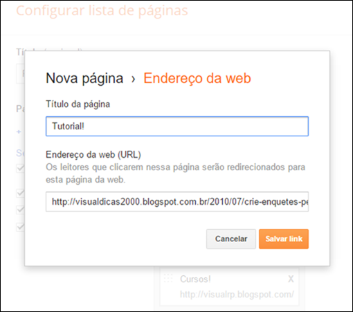 Como criar um menu simples na nova interface do Blogger (2015) - Visual Dicas