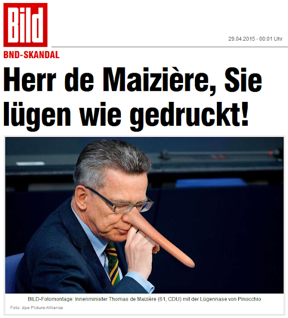 BILD: Herr de Maizière, Sie lügen wie gedruckt!