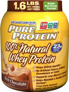  Pure Protein 100% Natural Whey Protein 1.6 lb (725 g)