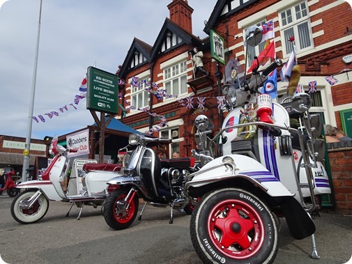 Smell The 2 Stroke - scooters outside The Railway Hotel