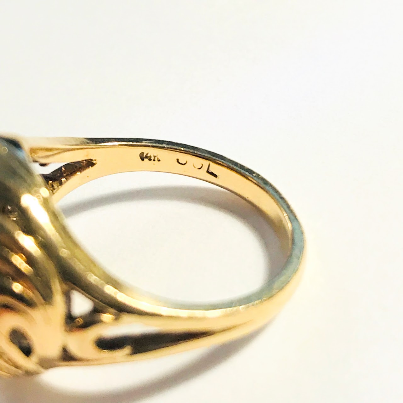 14K Gold, Sapphire and Diamond Domed Ring