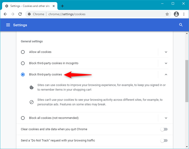 Come bloccare i cookie di terze parti in Google Chrome