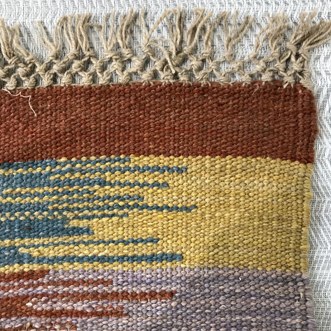 Egyptian Wool Kilim Wide Striped Runner #2