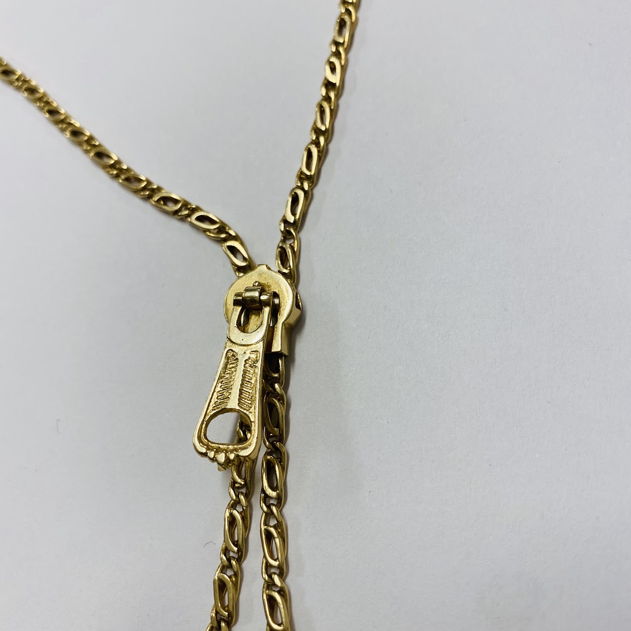 14K Gold Zipper Necklace