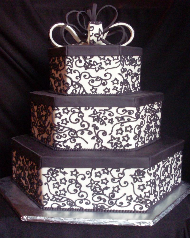 Black and White Wedding Cake